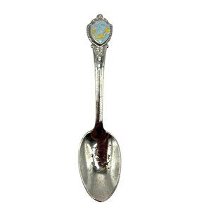 Vintage Collectible Silver-Plated Souvenir Spoon With Enamel Cres Bermuda B11